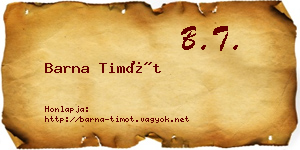 Barna Timót névjegykártya